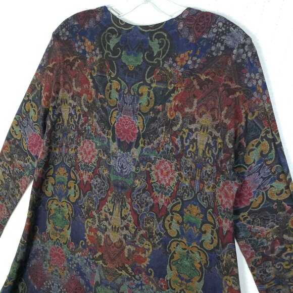Soft Surroundings Poppy Field Tunic Top Sweater Paisley Floral Fairy size L Boho - Picture 10 of 12